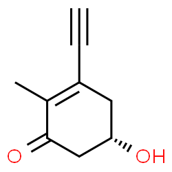 2-Cyclohexen-1-one, 3-ethynyl-5-hydroxy-2-methyl-, (S)- (9CI)结构式