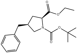 (2s,4s)-1-boc-4-benzylpyrrolidine-2-dicarboxylic acid ethyl ester Structure