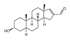3β-Hydroxy-5α-androst-16-ene-16-carbaldehyde结构式
