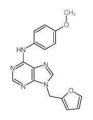 9-(2-furylmethyl)-N-(4-methoxyphenyl)purin-6-amine结构式