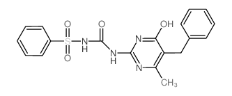 5-benzyl-4-hydroxy-6-methyl-2-((((phenylsulfonyl)amino)carbonyl)amino)pyrimidine (en) Structure