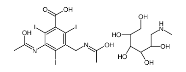 3-acetamido-5-(acetamidomethyl)-2,4,6-triiodobenzoic acid,(2R,3R,4R,5S)-6-(methylamino)hexane-1,2,3,4,5-pentol Structure
