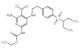 ethyl N-[6-amino-4-[2-[4-(diethylsulfamoyl)phenyl]ethylamino]-5-nitro-pyridin-2-yl]carbamate结构式
