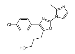 3-[4-(4-chlorophenyl)-2-(2-methylimidazol-1-yl)-1,3-oxazol-5-yl]propan-1-ol结构式