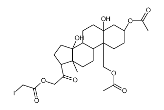 5-beta,14-beta-Pregnan-20-one, 3-beta,5,14,19,21-pentahydroxy-, 3,19-d iacetate 21-(iodoacetate) Structure