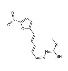 3-[5-(5-Nitro-2-furyl)-2,4-pentadienylidene]dithiocarbazic acid methyl ester structure