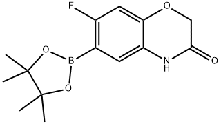 7-氟-6-(4,4,5,5-四甲基-1,3,2-二氧硼杂环戊烷-2-基)-2H-苯并[B][1,4]噁嗪-3(4H)-酮结构式