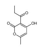 4-hydroxy-6-methyl-3-propanoylpyran-2-one Structure