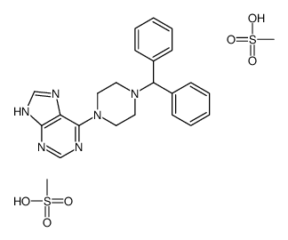 6-(4-benzhydrylpiperazin-1-yl)-7H-purine,methanesulfonic acid结构式