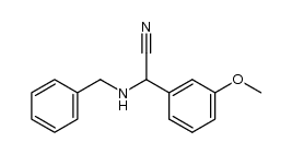 2-(N-benzylamino)-2-(3-methoxyphenyl)acetonitrile结构式