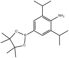 2,6-diisopropyl-4-(4,4,5,5-tetramethyl-1,3,2-dioxaborolan-2-yl)aniline structure