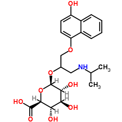 1-[(4-Hydroxy-1-naphthyl)oxy]-3-(isopropylamino)-2-propanyl β-D-glucopyranosiduronic acid Structure