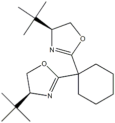 (4S,4'S)-2,2'-(Cyclohexane-1,1-diyl)bis(4-(tert-butyl)-4,5-dihydrooxazole) structure