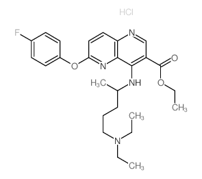 1,5-Naphthyridine-3-carboxylicacid, 4-[[4-(diethylamino)-1-methylbutyl]amino]-6-(4-fluorophenoxy)-, ethylester, hydrochloride (1:1) picture