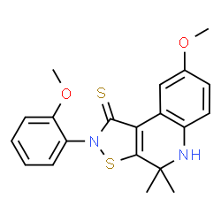 8-methoxy-2-(2-methoxyphenyl)-4,4-dimethyl-4,5-dihydroisothiazolo[5,4-c]quinoline-1(2H)-thione picture