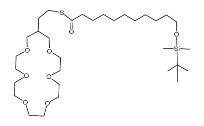 12-[[(tert-Butyldimethylsilyl)oxy]-1-oxododecanylthioethylene] 19-crown-6 ether Structure
