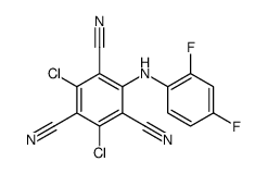 2,4-Dichloro-6-[(2,4-difluorophenyl)amino]-1,3,5-benzenetricarbonitrile结构式