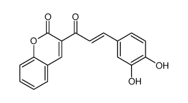 3-[3-(3,4-dihydroxyphenyl)prop-2-enoyl]chromen-2-one结构式