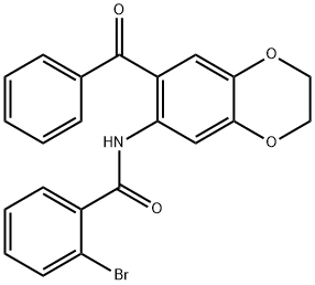 2-bromo-N-[7-(phenylcarbonyl)-2,3-dihydro-1,4-benzodioxin-6-yl]benzamide结构式