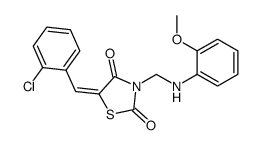 (5E)-5-[(2-chlorophenyl)methylidene]-3-[(2-methoxyanilino)methyl]-1,3-thiazolidine-2,4-dione Structure