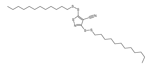 3,5-bis(dodecyldisulfanyl)-1,2-thiazole-4-carbonitrile结构式