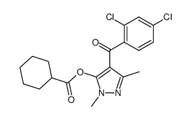 cyclohexanecarboxylic acid 4-(2,4-dichloro-benzoyl)-2,5-dimethyl-2H-pyrazol-3-yl ester Structure