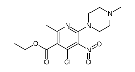 4-chloro-2-methyl-6-(4-methyl-piperazin-1-yl)-5-nitro-nicotinic acid ethyl ester结构式