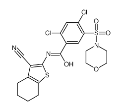 2,4-dichloro-N-(3-cyano-4,5,6,7-tetrahydro-1-benzothiophen-2-yl)-5-morpholin-4-ylsulfonylbenzamide结构式