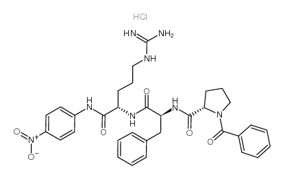 N-苯甲酰基- L-脯氨酰-苯丙氨酰-精氨酰-硝基苯胺盐酸盐结构式