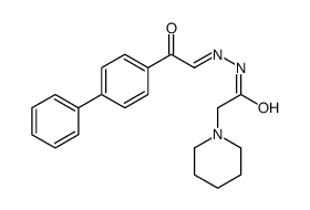 N-[(E)-[2-oxo-2-(4-phenylphenyl)ethylidene]amino]-2-piperidin-1-ylacetamide Structure