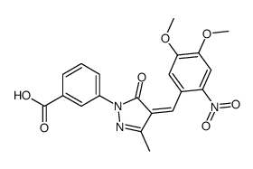 3-[(4Z)-4-[(4,5-dimethoxy-2-nitrophenyl)methylidene]-3-methyl-5-oxopyrazol-1-yl]benzoic acid结构式