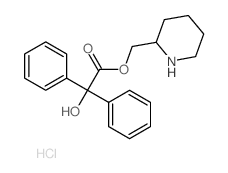 Benzeneacetic acid, a-hydroxy-a-phenyl-, 2-piperidinylmethylester, hydrochloride (9CI) Structure