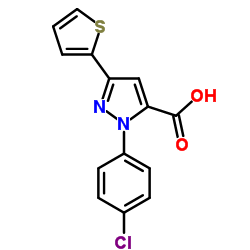 1-(4-CHLOROPHENYL)-3-(THIOPHEN-2-YL)-1H-PYRAZOLE-5-CARBOXYLIC ACID Structure