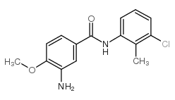 3-氨基-N-(3-氯-2-甲基苯基)-4-甲氧基苯甲酰胺结构式