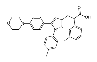 3-[5-(4-Morpholin-4-yl-phenyl)-1-p-tolyl-1H-pyrazol-3-yl]-2-m-tolyl-propionic acid Structure