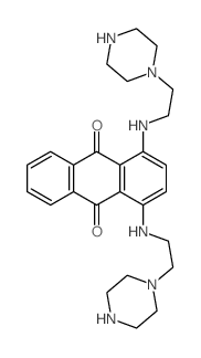 9,10-Anthracenedione, 1,4-bis((1-(piperazinyl)ethyl)amino)-结构式