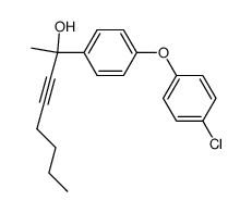 2-(4-p-chlorophenoxyphenyl)-3-octyn-2-ol结构式