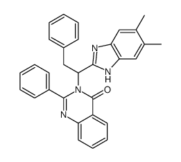 3-[1-(5,6-dimethyl-1H-benzimidazol-2-yl)-2-phenylethyl]-2-phenylquinazolin-4-one结构式