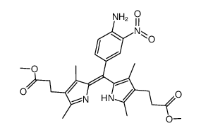 6-(4-amino-3-nitrophenyl)-4,4'-bis(2-methoxycarbonylethyl)-3,3',5,5'-tetramethylpyrromethene结构式