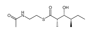 S-[2-(acetamino)ethyl] (2S,3R,4R)-3-hydroxy-2,4-dimethylhexanethioate Structure