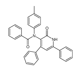 3-(N-benzoyl-p-toluidino)-4,6-diphenyl-2-pyridone结构式
