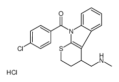 Thiopyrano(2,3-b)indole-4-methanamine, 2,3,4,9-tetrahydro-9-(4-chlorob enzoyl)-N-methyl-, monohydrochloride Structure