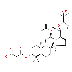 Dammarane-3,12,25-triol, 20,24-epoxy-, 12-acetate 3-(hydrogenpropanedi oate), (3alpha,12beta,24R)-结构式