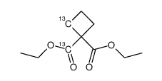 [Monocarboxy-13C,2-13C]-1,1-Cyclobutandicarbonsaeure-diethyleater Structure