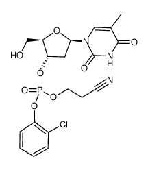 2'-deoxythymidine-3'-O-(2-chlorophenyl-2-cyanoethyl)phosphate Structure