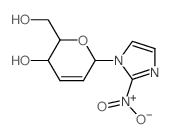 2-(hydroxymethyl)-6-(2-nitroimidazol-1-yl)-3,6-dihydro-2H-pyran-3-ol structure