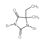 1,3-dibromo-5-ethyl-5-methyl-imidazolidine-2,4-dione结构式
