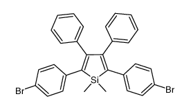 2,5-双(4-溴苯基)-1,1-二甲基-3,4-二苯基噻咯结构式
