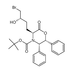 (3S,5S,6R)-3-[(3S)-4-Bromo-3-hydroxybutyl]-2-oxo-5,6-diphenyl-4-Morpholinecarboxylic Acid tert-Butyl Ester结构式
