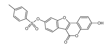 3-hydroxy-6-oxo-6H-benzofuro[3,2-c]chromen-9-yl 4-methylbenzenesulfonate结构式